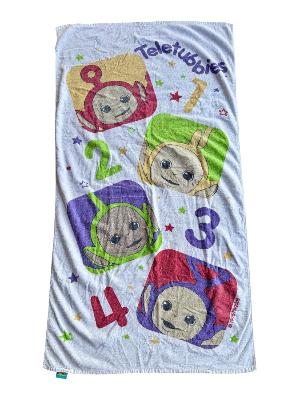 VTG 1998 Y2K Teletubbies Tinky Winky Dipsy Laa-Laa Po Kids Beach Towel